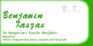 benjamin kaszas business card