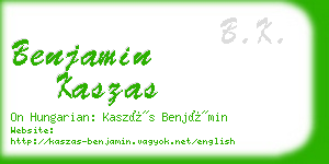 benjamin kaszas business card